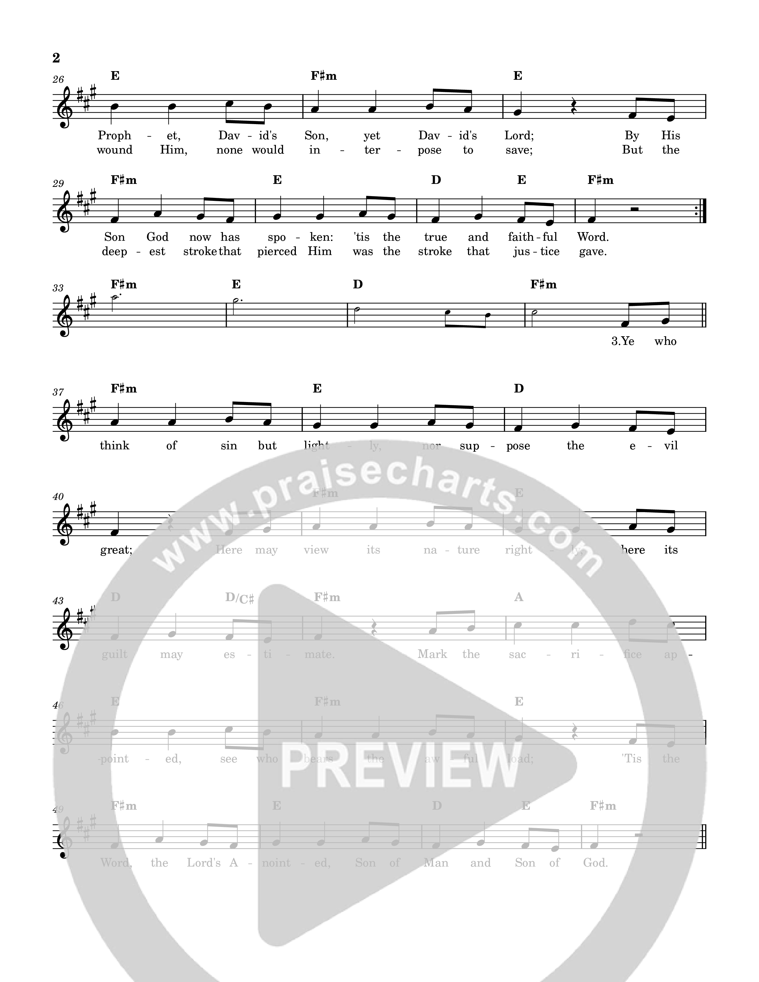 Stricken Smitten And Afflicted Lead Sheet Melody (Reawaken Hymns)