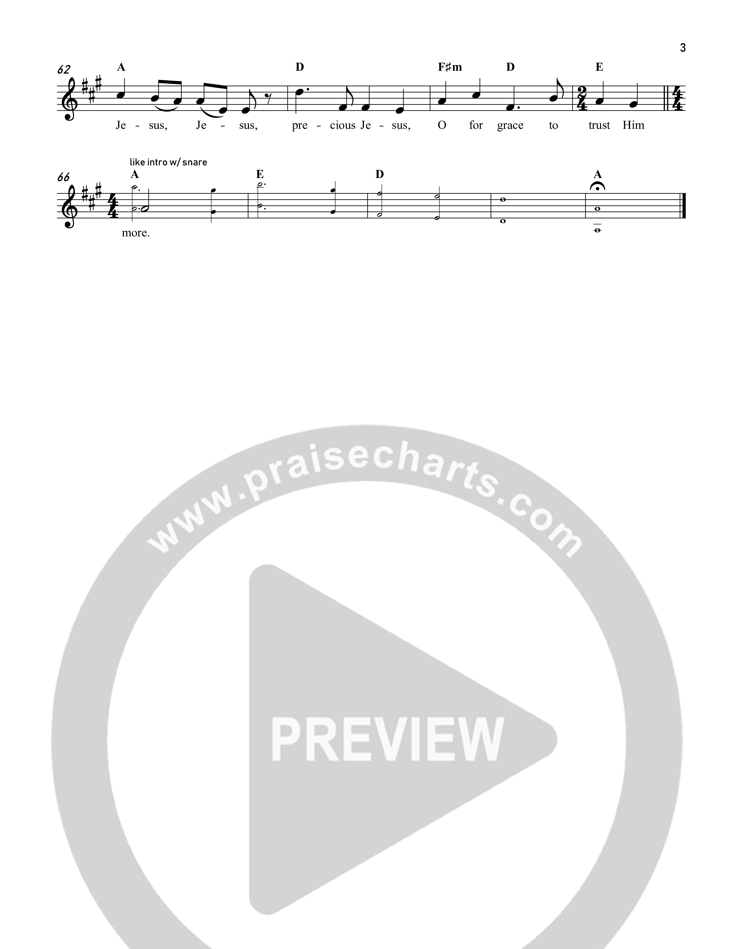 Tis So Sweet To Trust In Jesus Lead Sheet Melody (Reawaken Hymns)