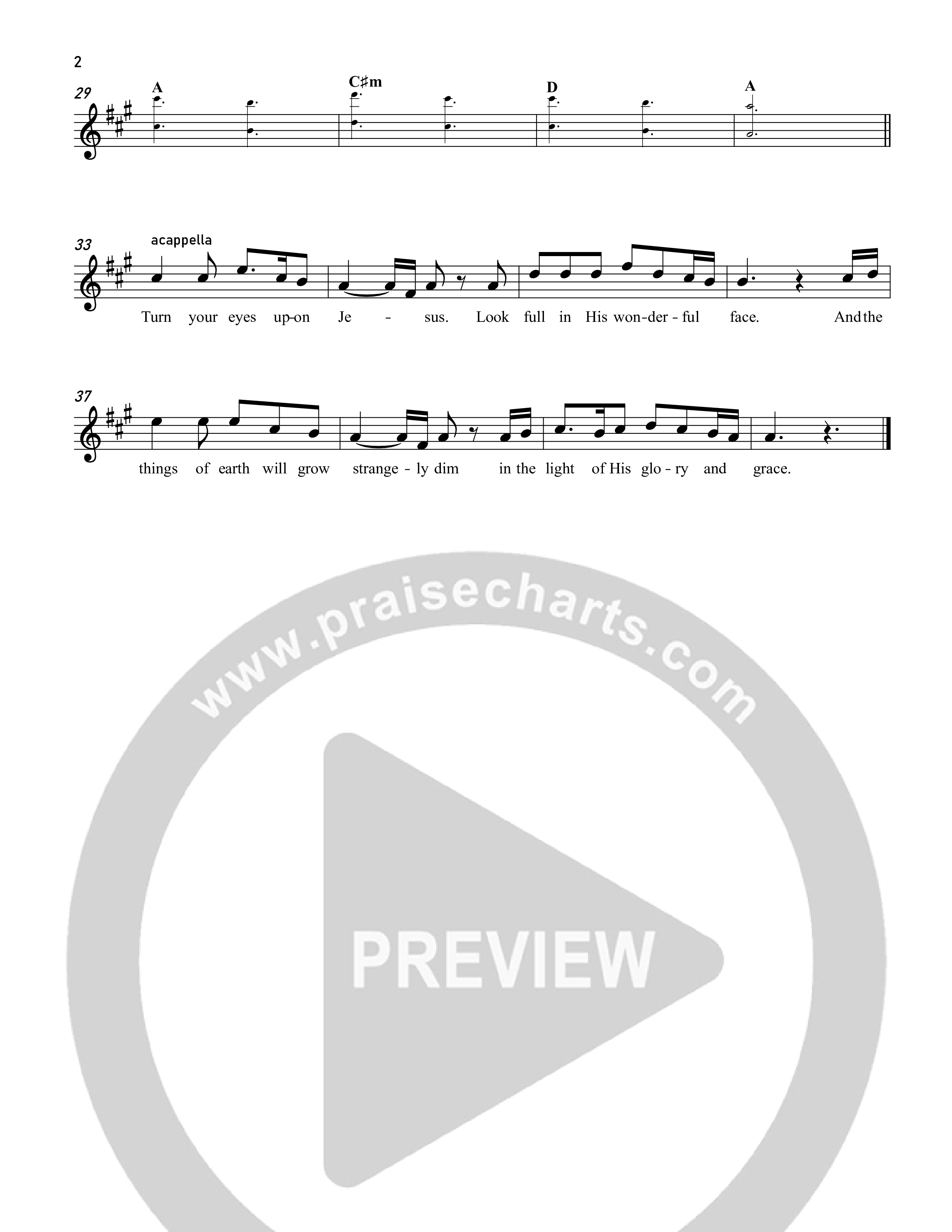Turn Your Eyes Upon Jesus Lead Sheet Melody (Reawaken Hymns)