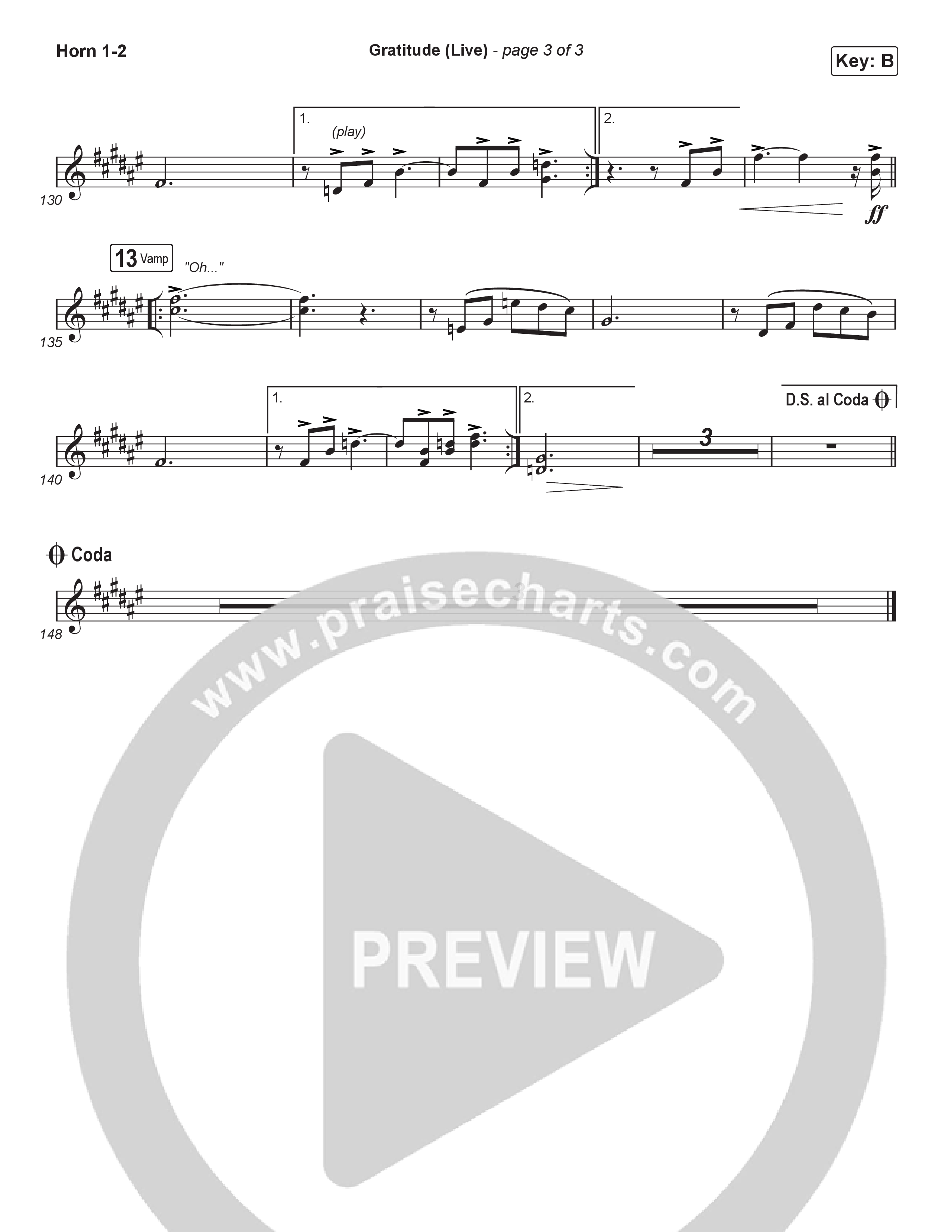 Gratitude (Live) (Choral Anthem SATB) Brass Pack (Brandon Lake / Arr. Luke Gambill)