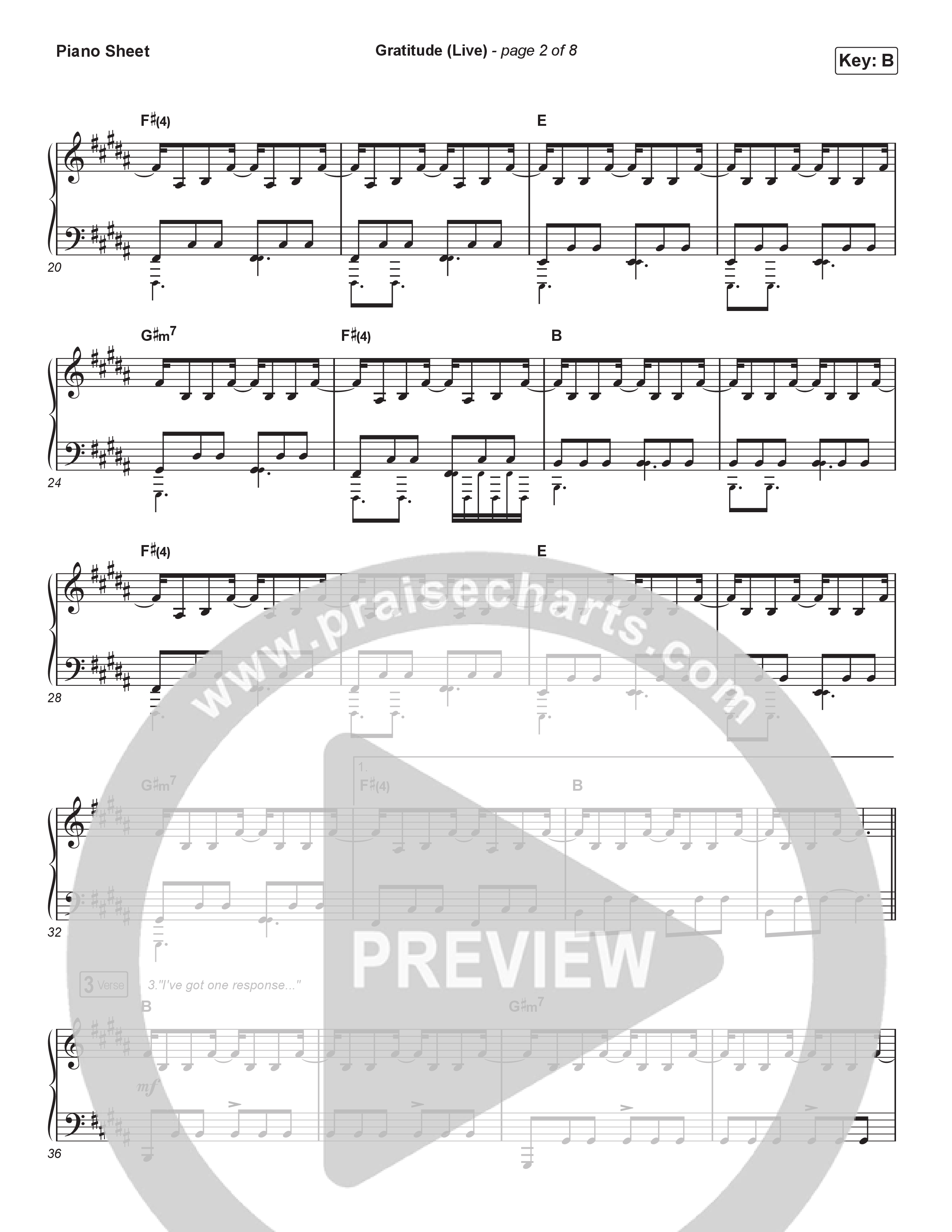 Gratitude (Live) (Choral Anthem SATB) Piano Sheet (Brandon Lake / Arr. Luke Gambill)