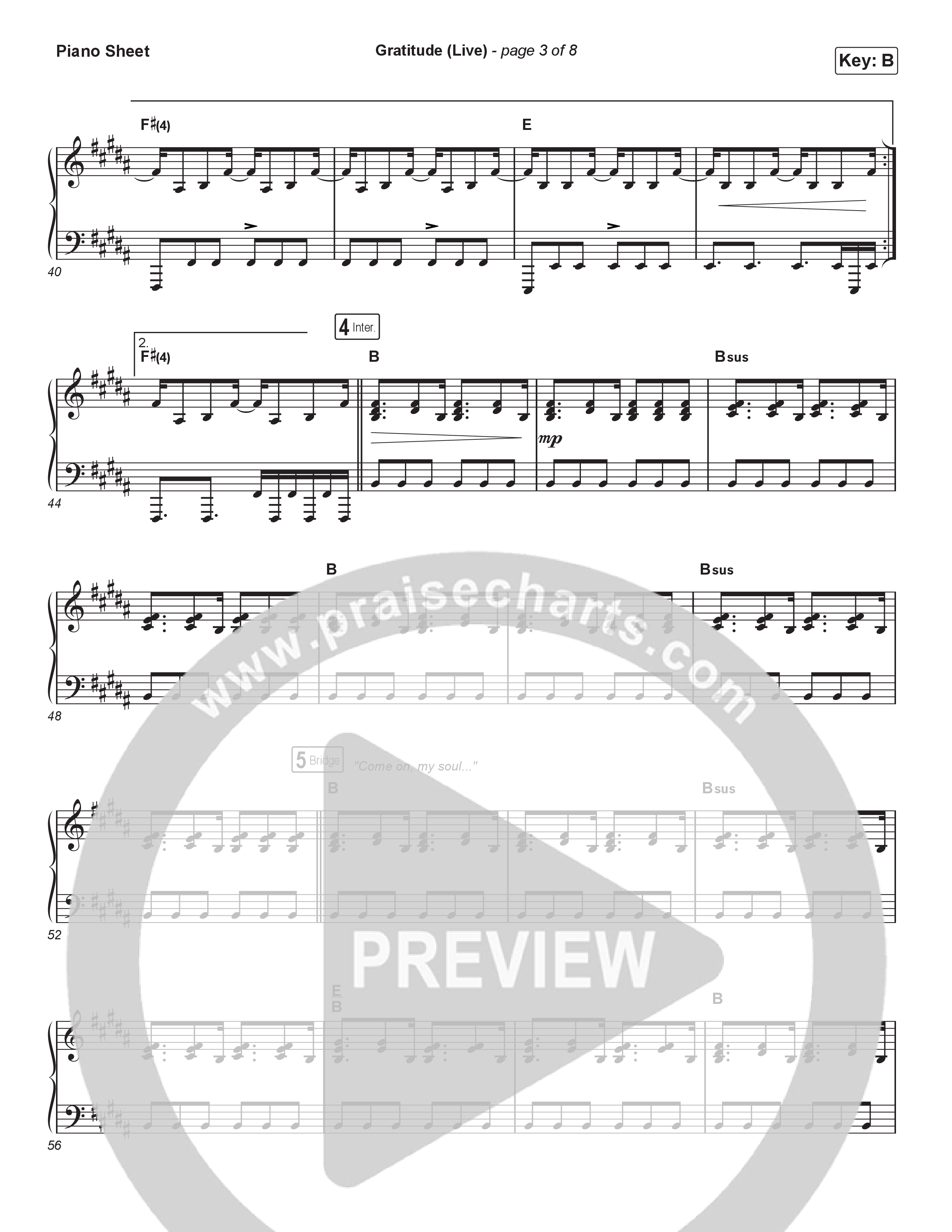 Gratitude (Live) (Choral Anthem SATB) Piano Sheet (Brandon Lake / Arr. Luke Gambill)