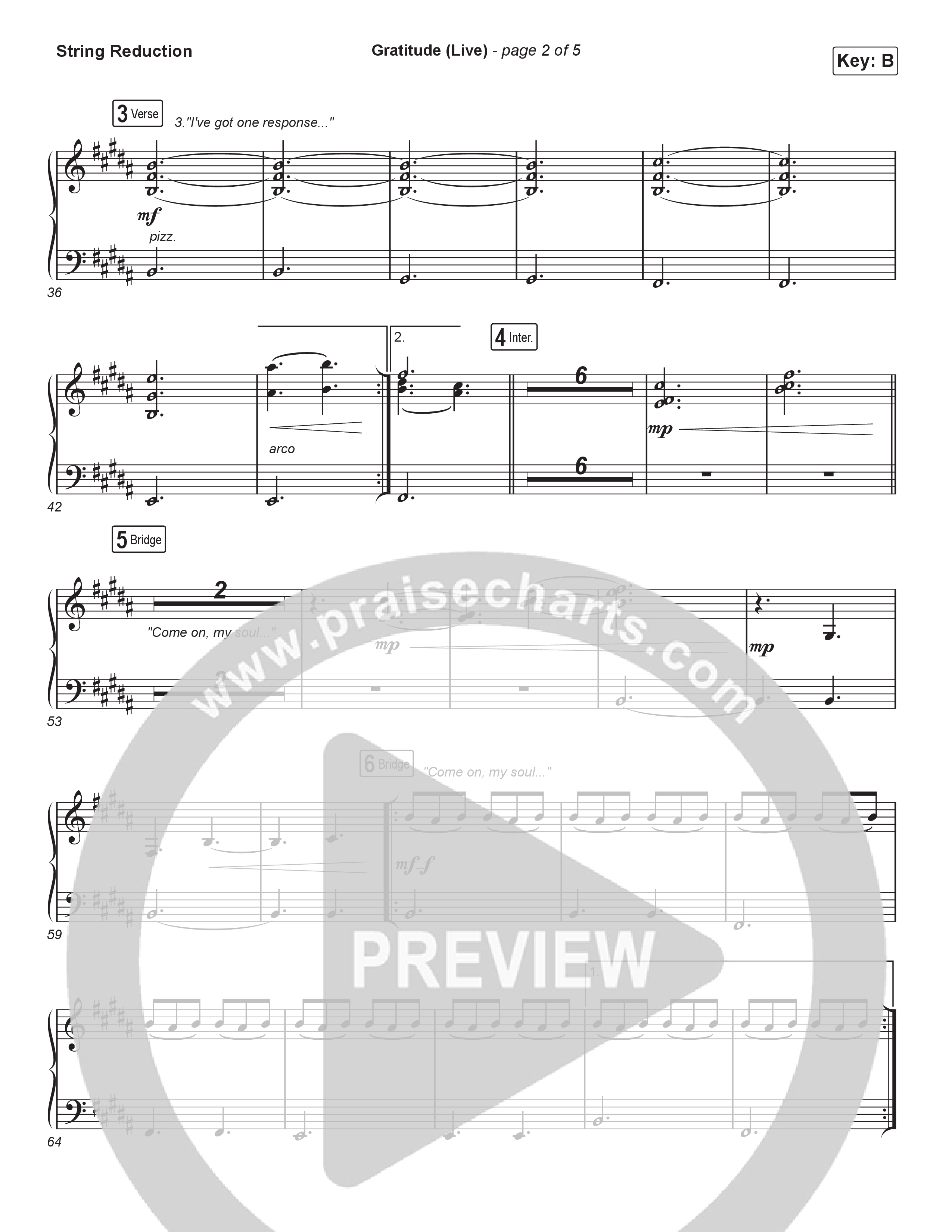 Gratitude (Live) (Choral Anthem SATB) String Reduction (Brandon Lake / Arr. Luke Gambill)