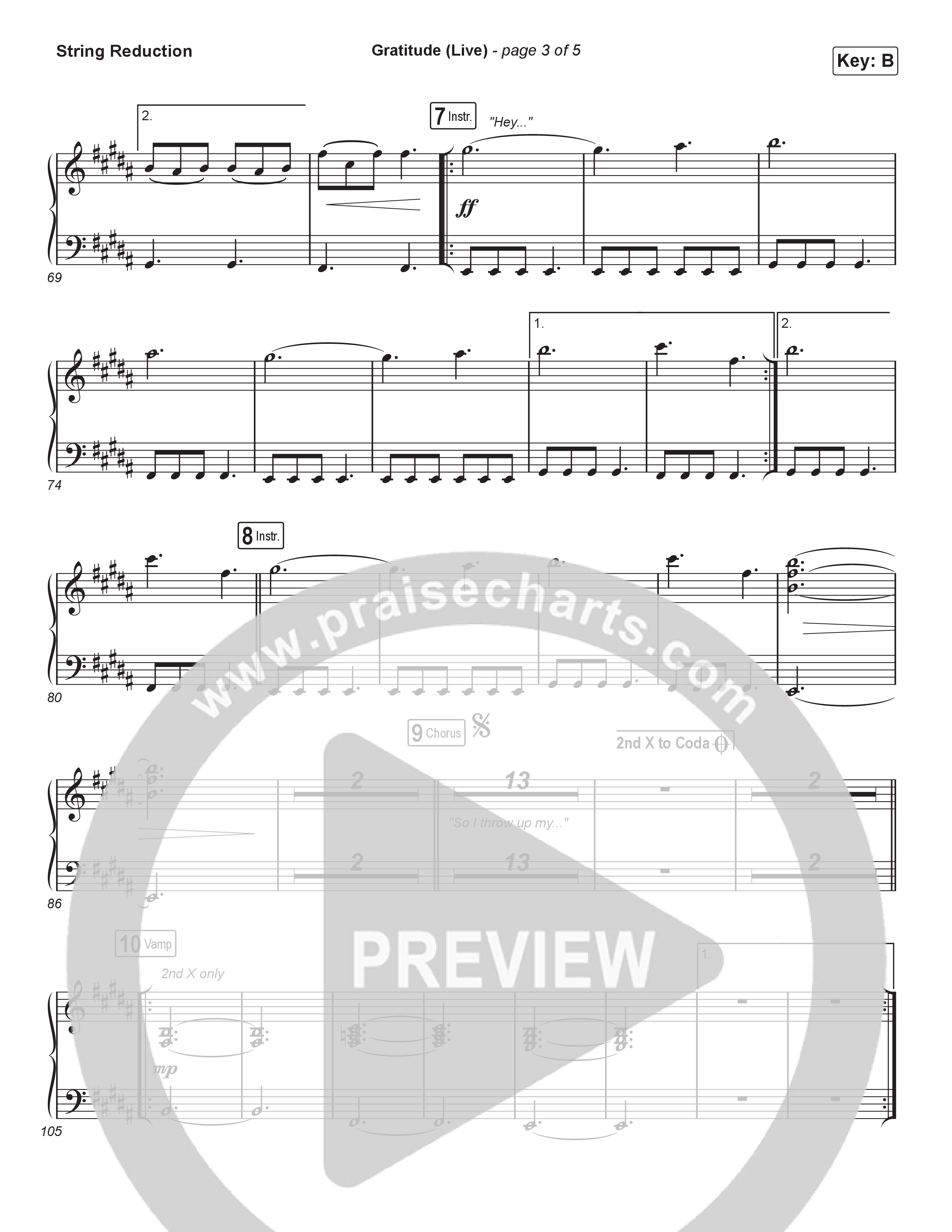 Gratitude (Live) (Choral Anthem SATB) String Reduction (Brandon Lake / Arr. Luke Gambill)