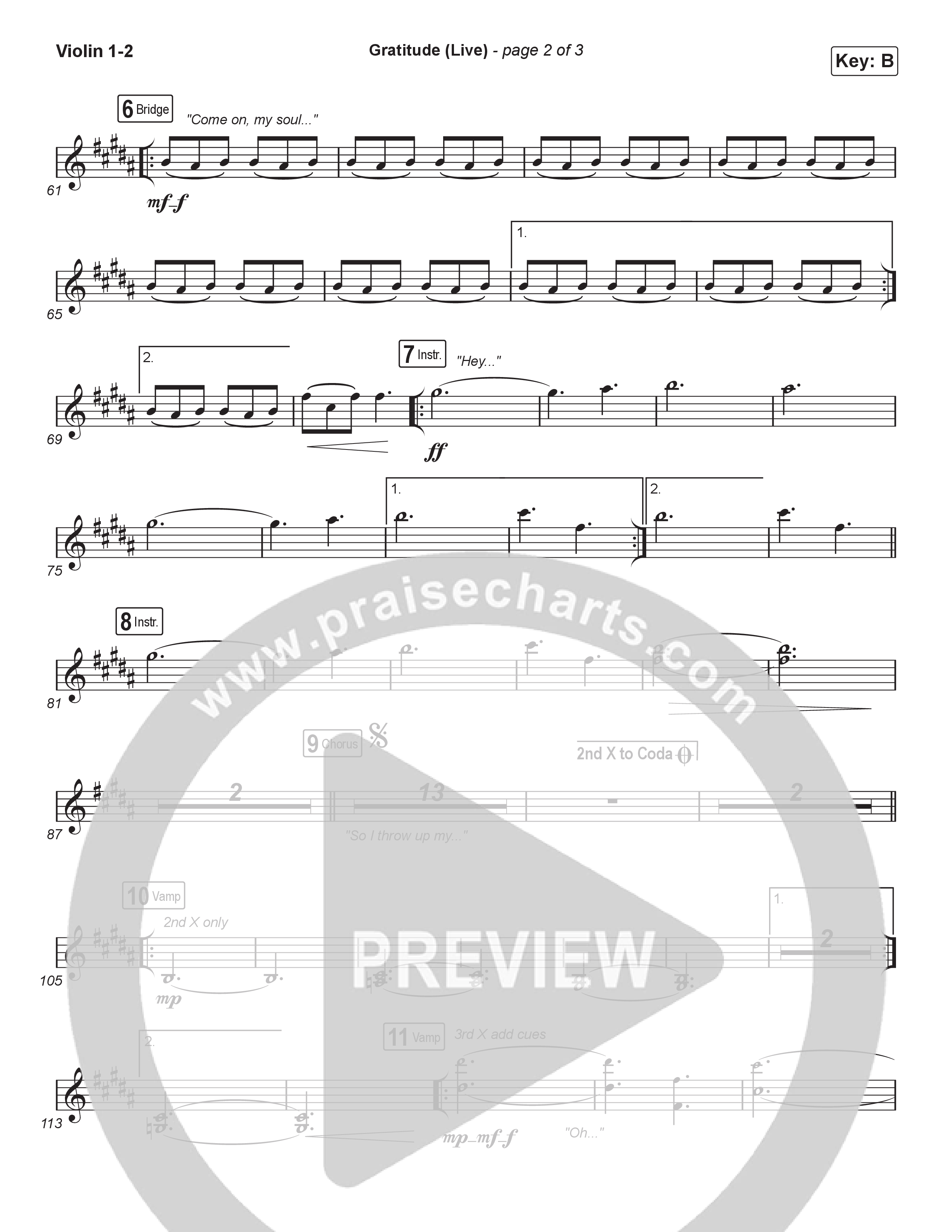 Gratitude (Live) (Choral Anthem SATB) String Pack (Brandon Lake / Arr. Luke Gambill)