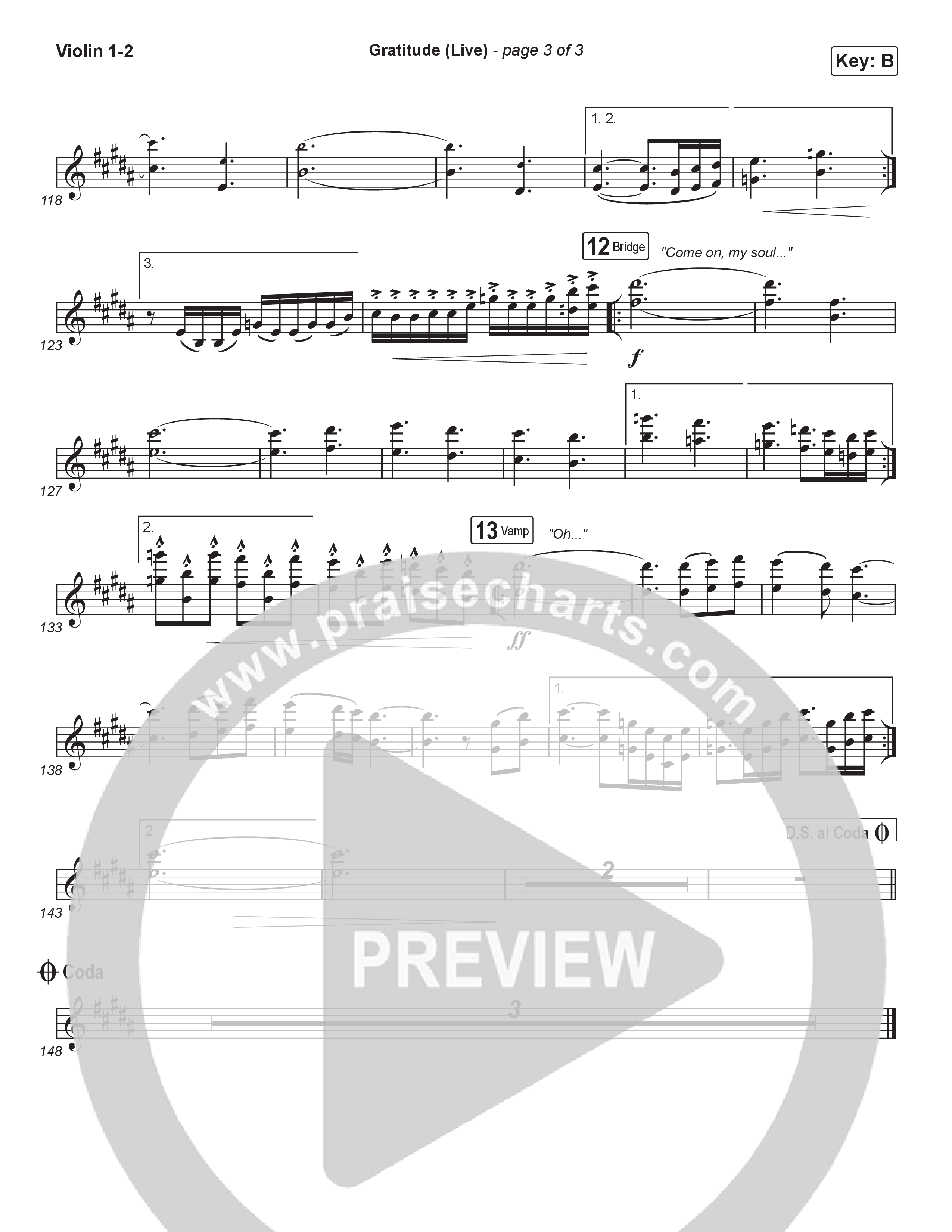 Gratitude (Live) (Choral Anthem SATB) String Pack (Brandon Lake / Arr. Luke Gambill)