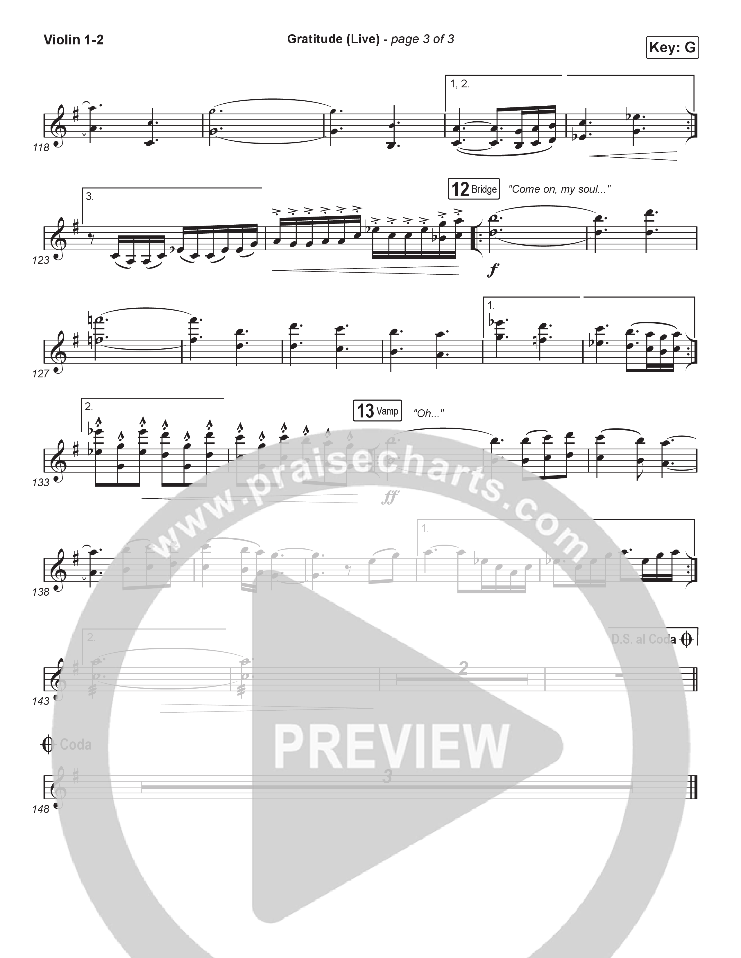 Gratitude (Live) (Worship Choir SAB) String Pack (Brandon Lake / Arr. Luke Gambill)