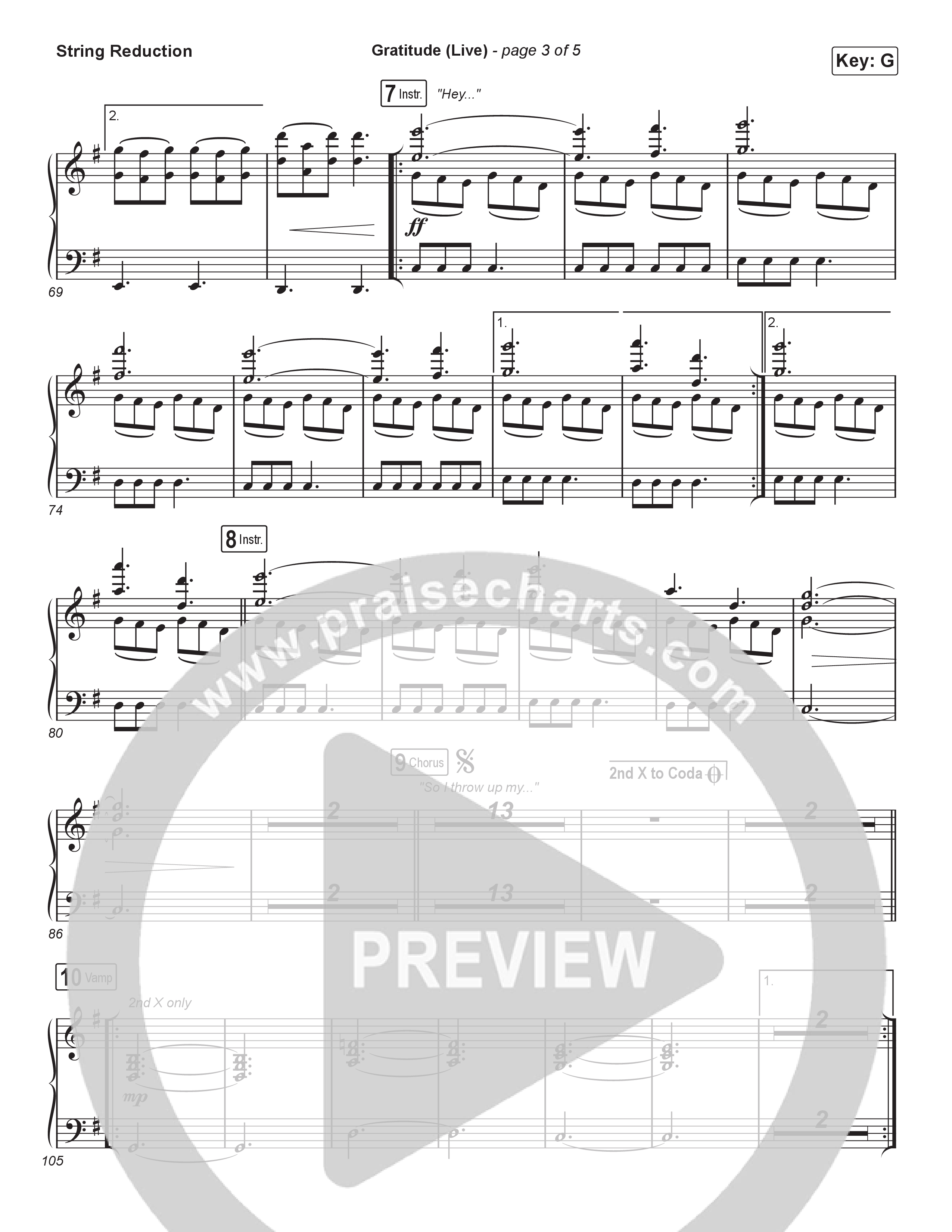 Gratitude (Live) (Unison/2-Part Choir) String Reduction (Brandon Lake / Arr. Luke Gambill)