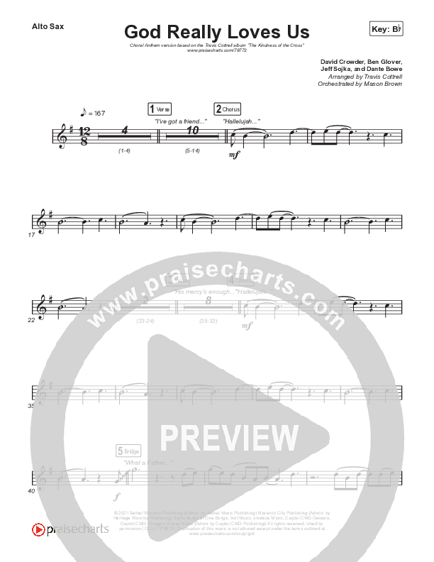 God Really Loves Us (Choral Anthem SATB) Sax Pack (Travis Cottrell / Hannah Kerr / Arr. Travis Cottrell)