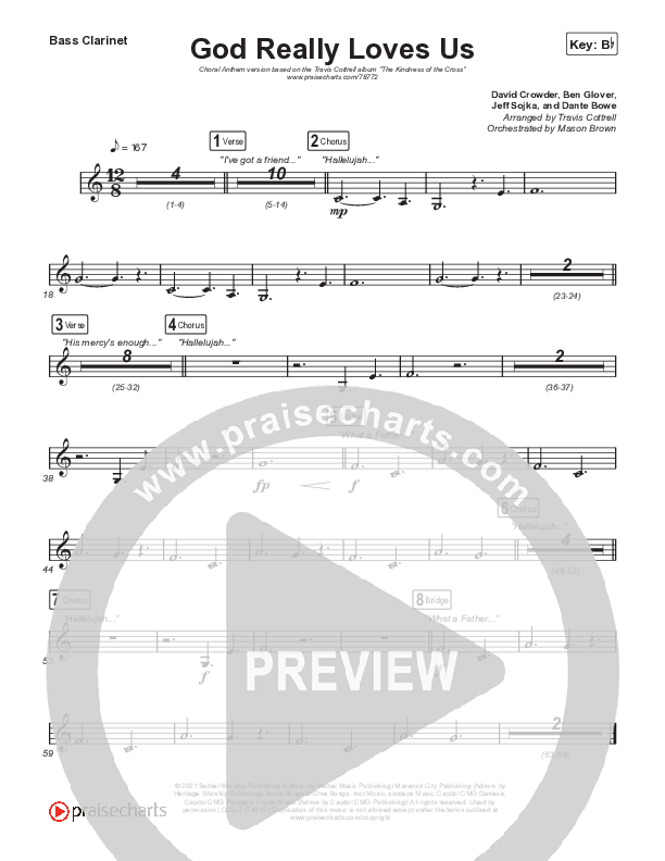 God Really Loves Us (Choral Anthem SATB) Bass Clarinet (Travis Cottrell / Hannah Kerr / Arr. Travis Cottrell)