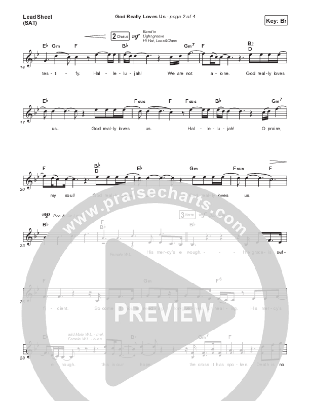 God Really Loves Us (Choral Anthem SATB) Lead Sheet (SAT) (Travis Cottrell / Hannah Kerr / Arr. Travis Cottrell)