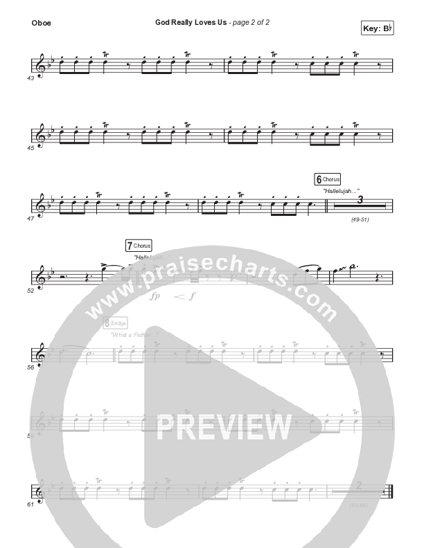 God Really Loves Us (Choral Anthem SATB) Oboe (Travis Cottrell / Hannah Kerr / Arr. Travis Cottrell)