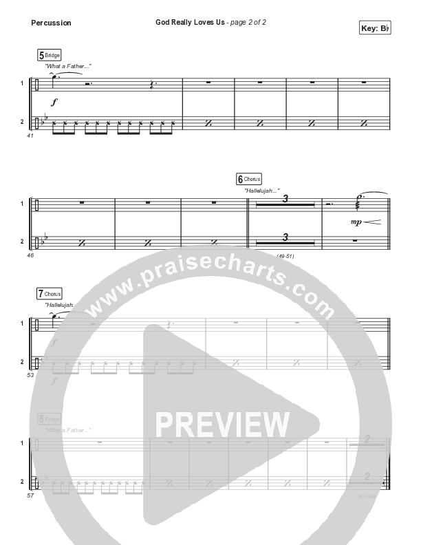 God Really Loves Us (Choral Anthem SATB) Percussion (Travis Cottrell / Hannah Kerr / Arr. Travis Cottrell)