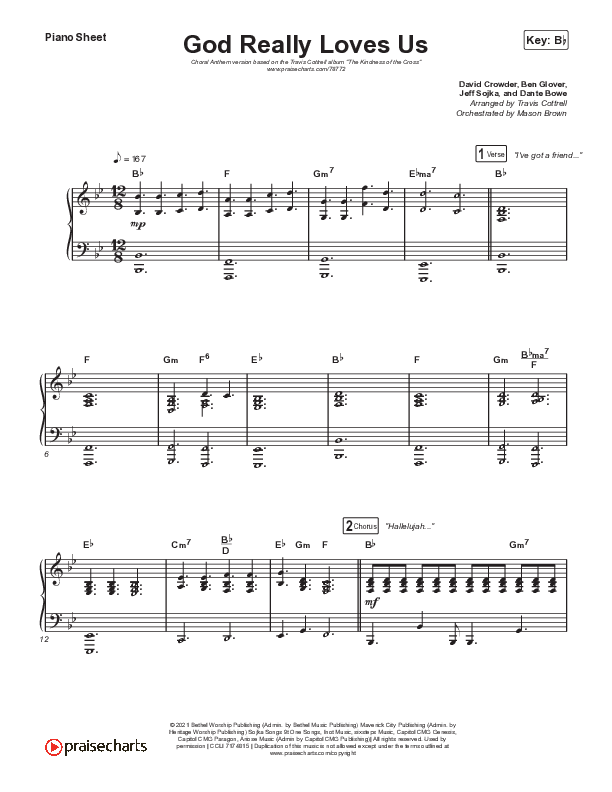 God Really Loves Us (Choral Anthem SATB) Piano Sheet (Travis Cottrell / Hannah Kerr / Arr. Travis Cottrell)