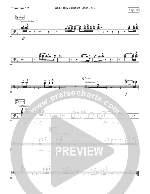 God Really Loves Us (Choral Anthem SATB) Trombone 1,2 (Travis Cottrell / Hannah Kerr / Arr. Travis Cottrell)