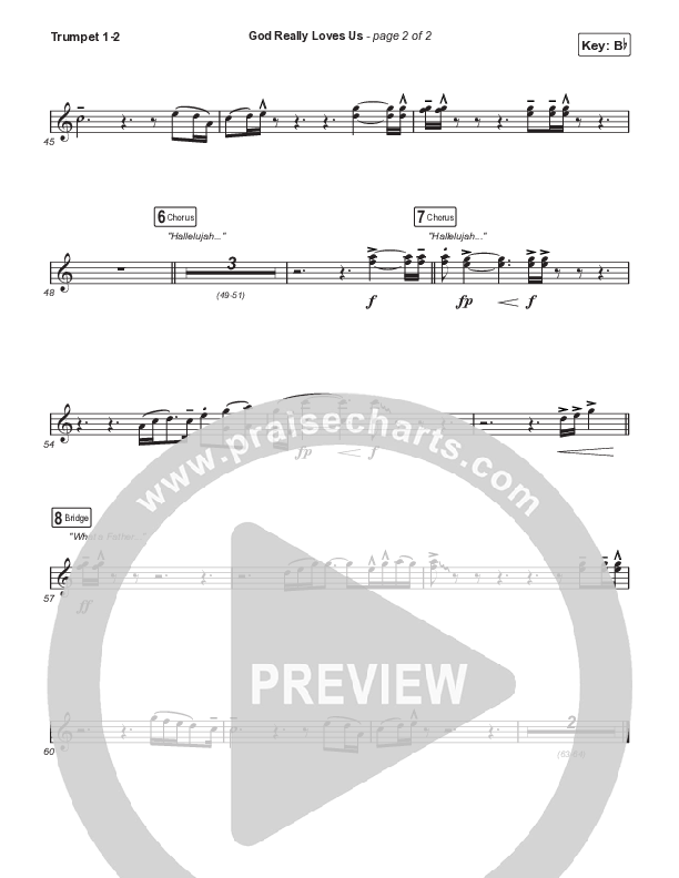God Really Loves Us (Choral Anthem SATB) Trumpet 1,2 (Travis Cottrell / Hannah Kerr / Arr. Travis Cottrell)