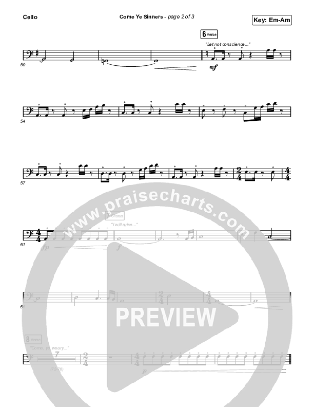 Come Ye Sinners (Choral Anthem SATB) Cello (Travis Cottrell / Kristyn Getty / Arr. Travis Cottrell)