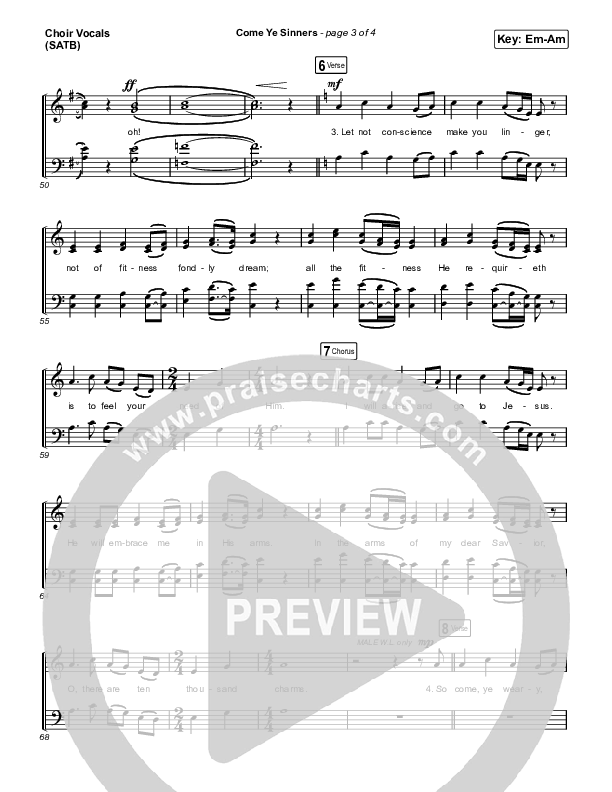 Come Ye Sinners (Choral Anthem SATB) Choir Sheet (SATB) (Travis Cottrell / Kristyn Getty / Arr. Travis Cottrell)