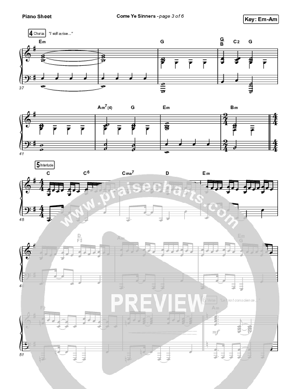 Come Ye Sinners (Choral Anthem SATB) Piano Sheet (Travis Cottrell / Kristyn Getty / Arr. Travis Cottrell)