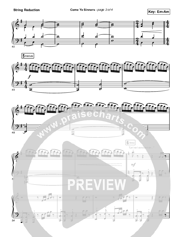 Come Ye Sinners (Choral Anthem SATB) String Reduction (Travis Cottrell / Kristyn Getty / Arr. Travis Cottrell)