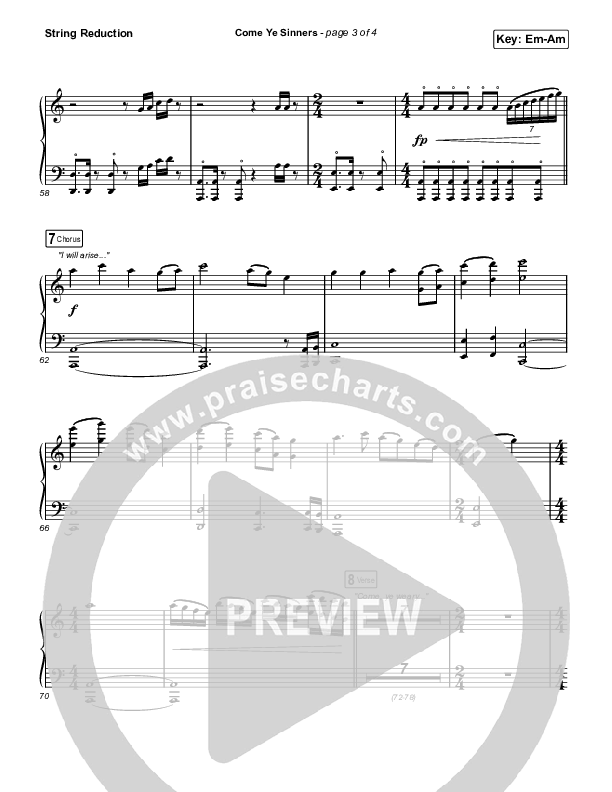 Come Ye Sinners (Choral Anthem SATB) String Reduction (Travis Cottrell / Kristyn Getty / Arr. Travis Cottrell)