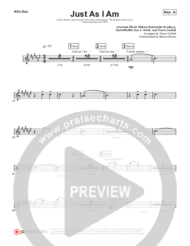 Just As I Am (Choral Anthem SATB) Sax Pack (Travis Cottrell / Lily Cottrell / Arr. Travis Cottrell)