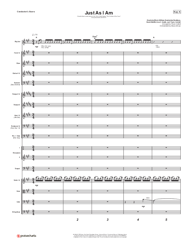Just As I Am (Choral Anthem SATB) Orchestration (Travis Cottrell / Lily Cottrell / Arr. Travis Cottrell)