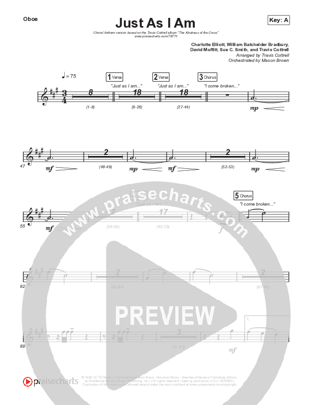 Just As I Am (Choral Anthem SATB) Wind Pack (Travis Cottrell / Lily Cottrell / Arr. Travis Cottrell)