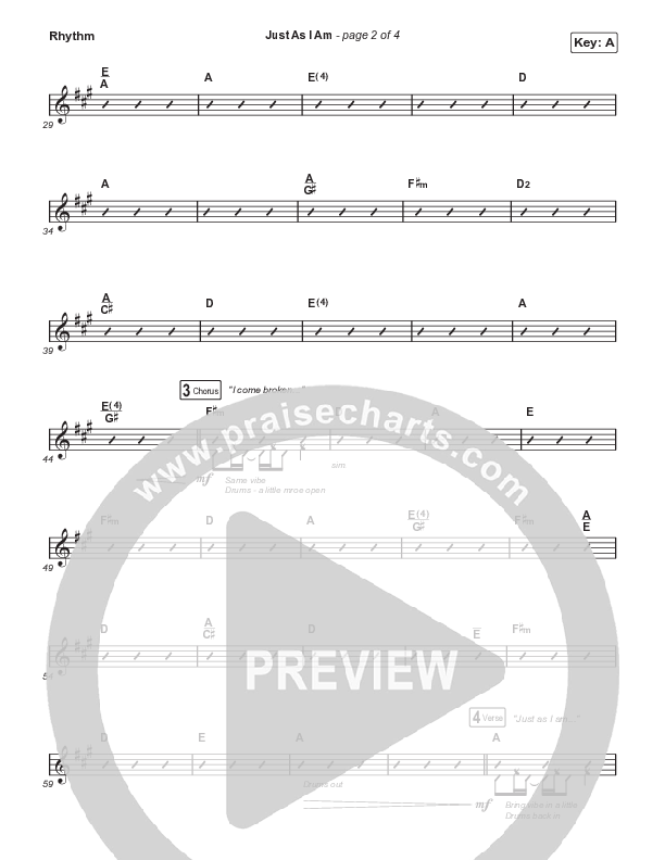 Just As I Am (Choral Anthem SATB) Rhythm Chart (Travis Cottrell / Lily Cottrell / Arr. Travis Cottrell)