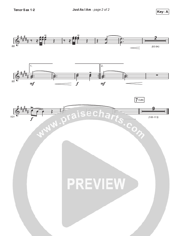 Just As I Am (Choral Anthem SATB) Tenor Sax 1,2 (Travis Cottrell / Lily Cottrell / Arr. Travis Cottrell)