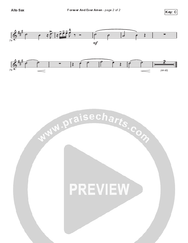 Forever And Ever Amen (Choral Anthem SATB) Alto Sax (Travis Cottrell / Arr. Travis Cottrell)