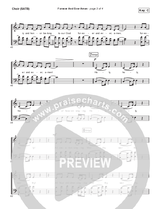 Forever And Ever Amen (Choral Anthem SATB) Choir Sheet (SATB) (Travis Cottrell / Arr. Travis Cottrell)
