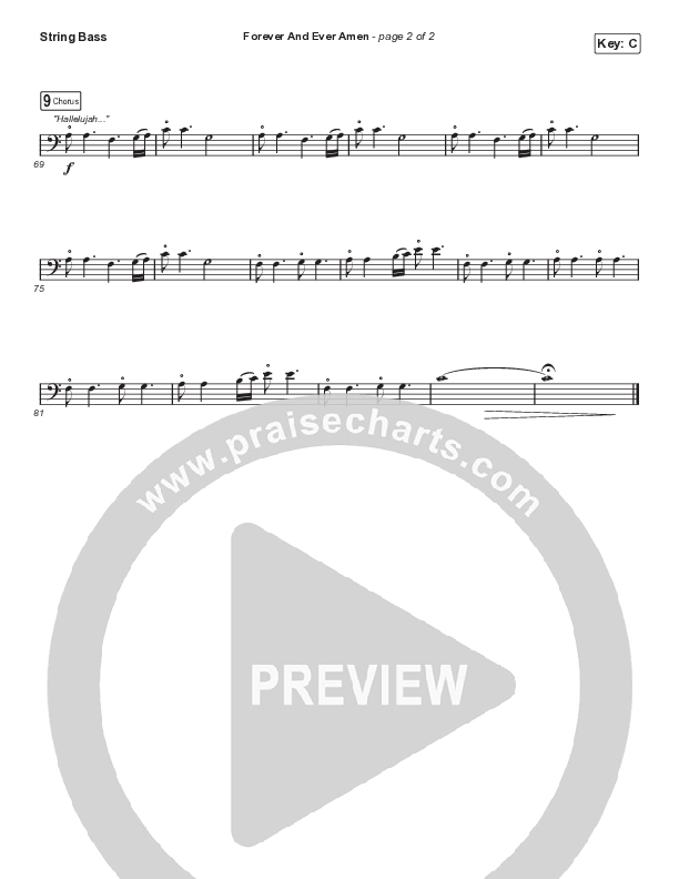 Forever And Ever Amen (Choral Anthem SATB) String Bass (Travis Cottrell / Arr. Travis Cottrell)