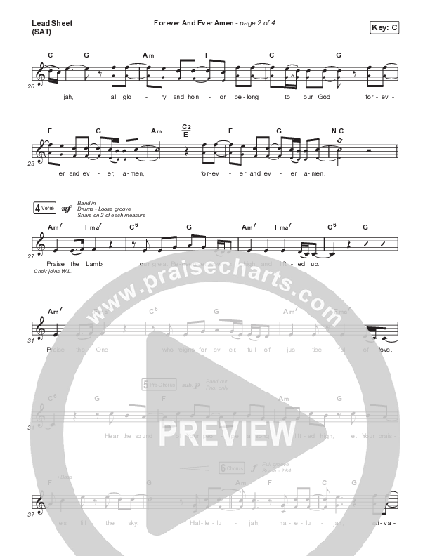 Forever And Ever Amen (Choral Anthem SATB) Lead Sheet (SAT) (Travis Cottrell / Arr. Travis Cottrell)