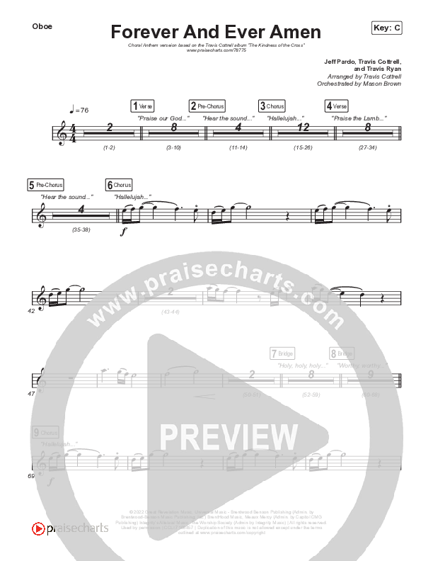 Forever And Ever Amen (Choral Anthem SATB) Wind Pack (Travis Cottrell / Arr. Travis Cottrell)