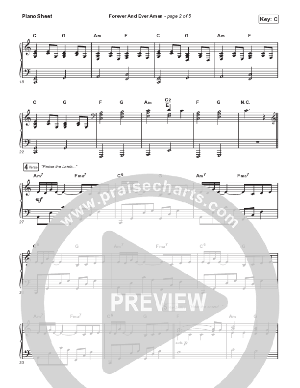 Forever And Ever Amen (Choral Anthem SATB) Piano Sheet (Travis Cottrell / Arr. Travis Cottrell)