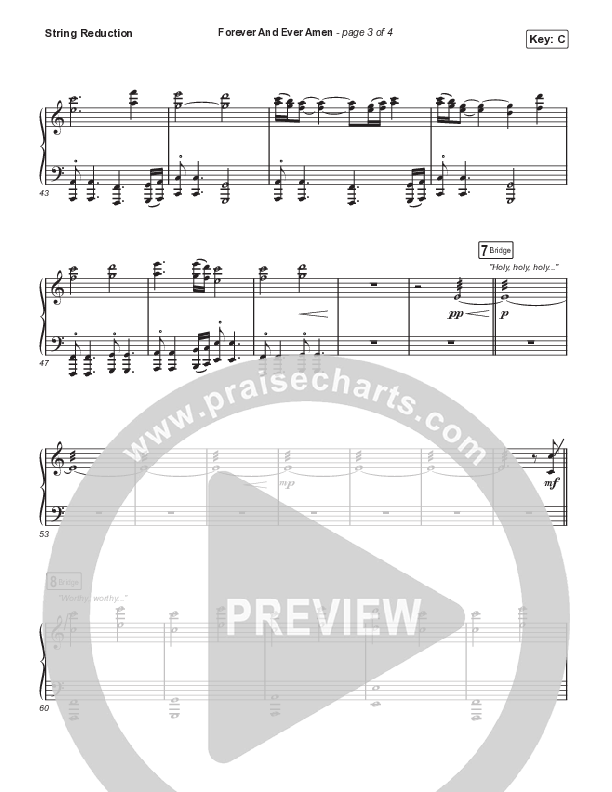 Forever And Ever Amen (Choral Anthem SATB) String Reduction (Travis Cottrell / Arr. Travis Cottrell)