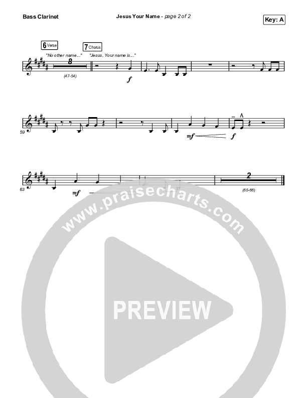 Jesus Your Name (Choral Anthem SATB) Bass Clarinet (Travis Cottrell / Arr. Travis Cottrell)