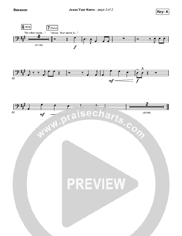 Jesus Your Name (Choral Anthem SATB) Bassoon (Travis Cottrell / Arr. Travis Cottrell)