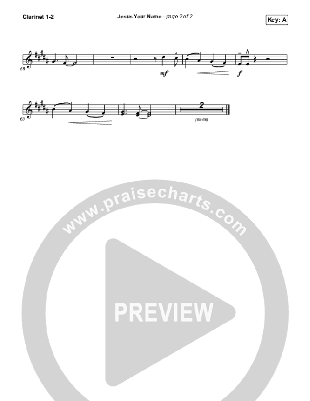 Jesus Your Name (Choral Anthem SATB) Clarinet 1,2 (Travis Cottrell / Arr. Travis Cottrell)