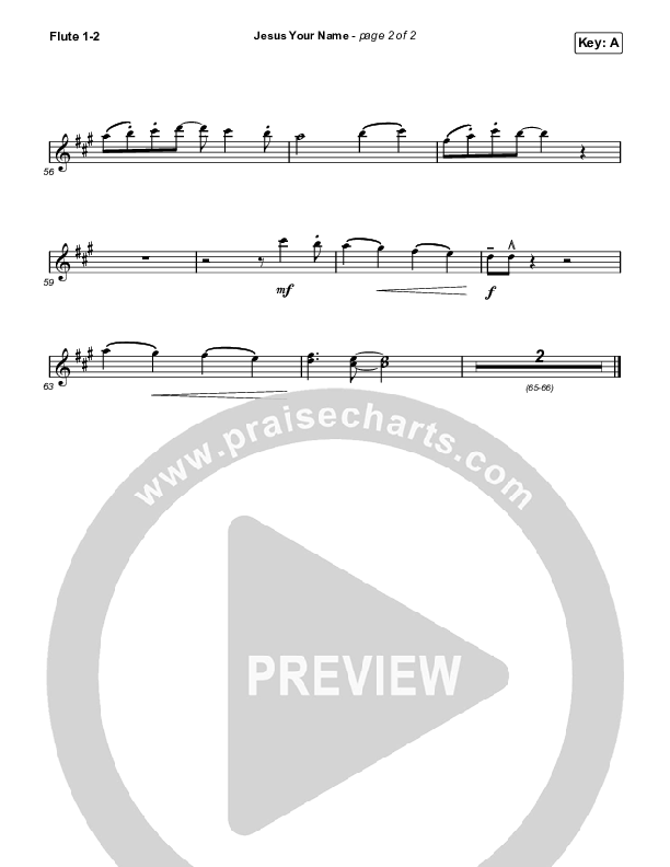 Jesus Your Name (Choral Anthem SATB) Flute 1,2 (Travis Cottrell / Arr. Travis Cottrell)