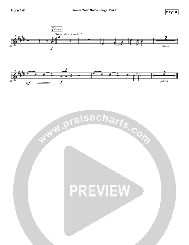 Jesus Your Name (Choral Anthem SATB) French Horn 1,2 (Travis Cottrell / Arr. Travis Cottrell)
