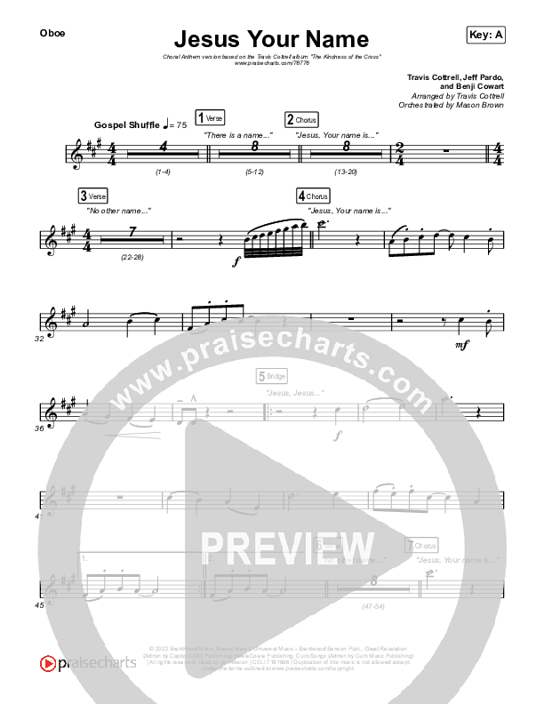 Jesus Your Name (Choral Anthem SATB) Wind Pack (Travis Cottrell / Arr. Travis Cottrell)