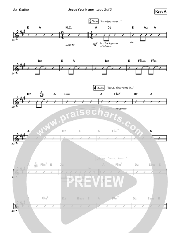 Jesus Your Name (Choral Anthem SATB) Acoustic Guitar (Travis Cottrell / Arr. Travis Cottrell)