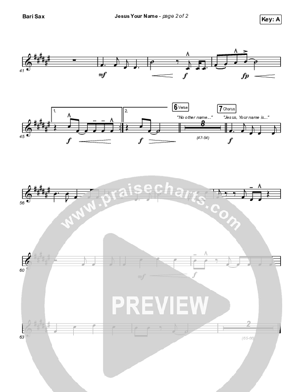 Jesus Your Name (Choral Anthem SATB) Bari Sax (Travis Cottrell / Arr. Travis Cottrell)