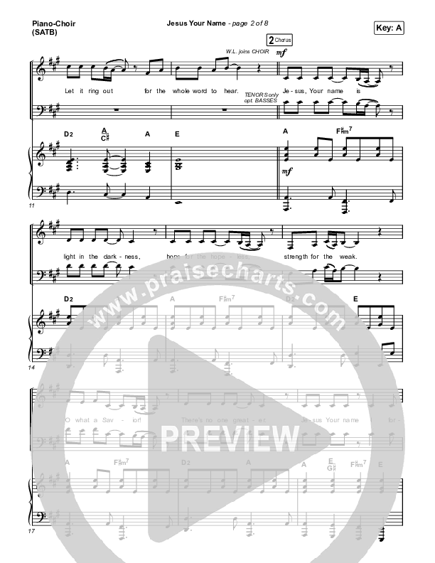 Jesus Your Name (Choral Anthem SATB) Piano/Vocal (SATB) (Travis Cottrell / Arr. Travis Cottrell)