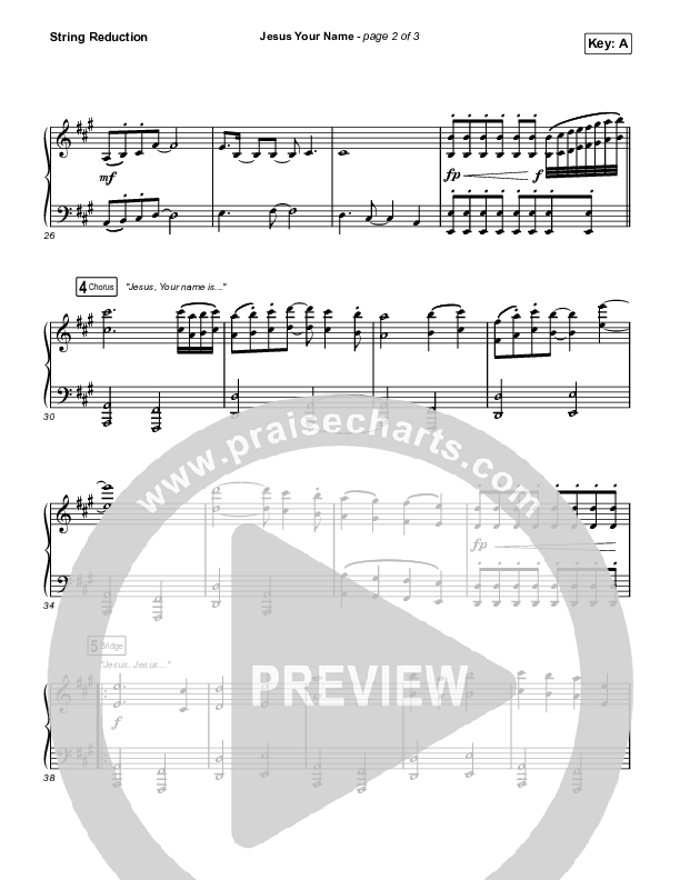 Jesus Your Name (Choral Anthem SATB) String Reduction (Travis Cottrell / Arr. Travis Cottrell)