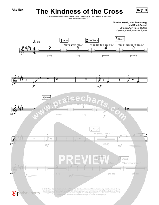 The Kindness Of The Cross (Choral Anthem SATB) Sax Pack (Travis Cottrell / Arr. Travis Cottrell)