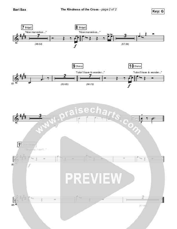 The Kindness Of The Cross (Choral Anthem SATB) Bari Sax (Travis Cottrell / Arr. Travis Cottrell)