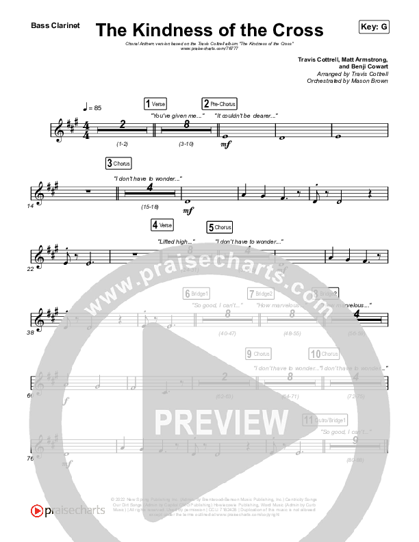 The Kindness Of The Cross (Choral Anthem SATB) Bass Clarinet (Travis Cottrell / Arr. Travis Cottrell)